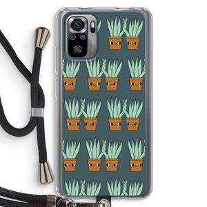 CaseCompany Sansevieria: Xiaomi Redmi Note 10S Transparant Hoesje met koord