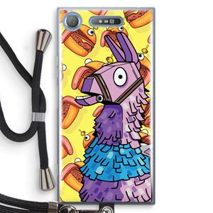 CaseCompany Loot Burger: Sony Xperia XZ1 Transparant Hoesje met koord
