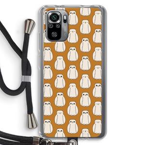 CaseCompany Uilen: Xiaomi Redmi Note 10S Transparant Hoesje met koord