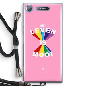 CaseCompany Het Leven Is Mooi: Sony Xperia XZ1 Transparant Hoesje met koord