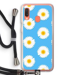 CaseCompany Margrietjes: Samsung Galaxy A20e Transparant Hoesje met koord