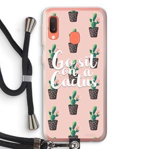 CaseCompany Cactus quote: Samsung Galaxy A20e Transparant Hoesje met koord