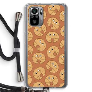 CaseCompany Croissant: Xiaomi Redmi Note 10S Transparant Hoesje met koord