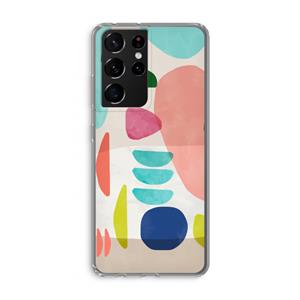 CaseCompany Bold Rounded Shapes: Samsung Galaxy S21 Ultra Transparant Hoesje