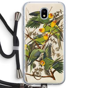 CaseCompany Carolinaparkiet: Samsung Galaxy J5 (2017) Transparant Hoesje met koord