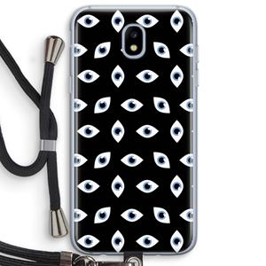 CaseCompany Eyes pattern: Samsung Galaxy J5 (2017) Transparant Hoesje met koord