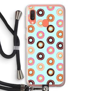 CaseCompany Donuts: Samsung Galaxy A20e Transparant Hoesje met koord