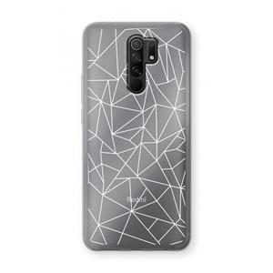 CaseCompany Geometrische lijnen wit: Xiaomi Redmi 9 Transparant Hoesje