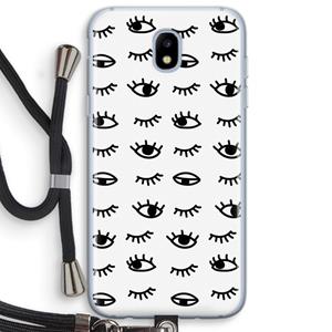 CaseCompany Eye pattern #2: Samsung Galaxy J5 (2017) Transparant Hoesje met koord