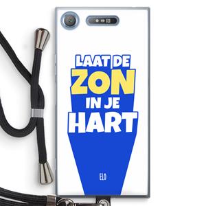 CaseCompany Laat de zon in je hart: Sony Xperia XZ1 Transparant Hoesje met koord