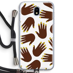 CaseCompany Hands dark: Samsung Galaxy J5 (2017) Transparant Hoesje met koord