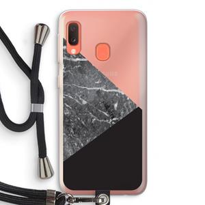 CaseCompany Combinatie marmer: Samsung Galaxy A20e Transparant Hoesje met koord