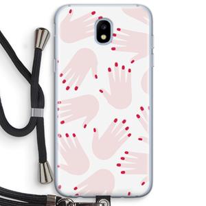 CaseCompany Hands pink: Samsung Galaxy J5 (2017) Transparant Hoesje met koord