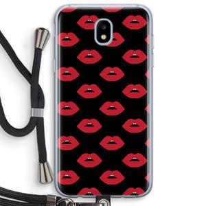 CaseCompany Lips: Samsung Galaxy J5 (2017) Transparant Hoesje met koord