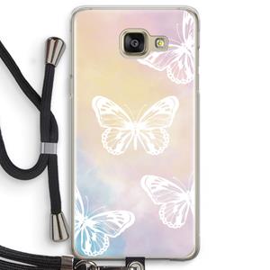 CaseCompany White butterfly: Samsung Galaxy A5 (2016) Transparant Hoesje met koord