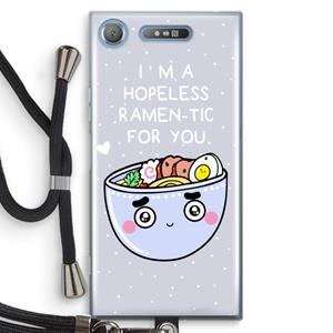 CaseCompany I'm A Hopeless Ramen-Tic For You: Sony Xperia XZ1 Transparant Hoesje met koord
