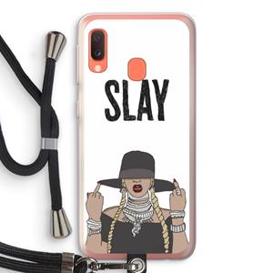 CaseCompany Slay All Day: Samsung Galaxy A20e Transparant Hoesje met koord