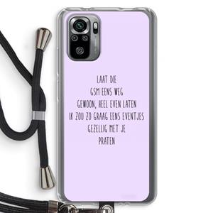 CaseCompany GSM: Xiaomi Redmi Note 10S Transparant Hoesje met koord