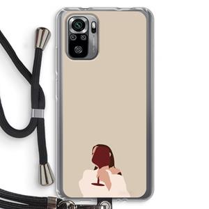CaseCompany I drink wine: Xiaomi Redmi Note 10S Transparant Hoesje met koord