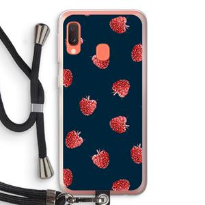 CaseCompany Framboosjes: Samsung Galaxy A20e Transparant Hoesje met koord