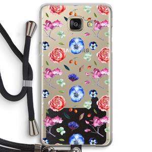CaseCompany Bloemetjes: Samsung Galaxy A5 (2016) Transparant Hoesje met koord