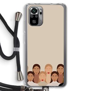 CaseCompany Girls girls girls: Xiaomi Redmi Note 10S Transparant Hoesje met koord