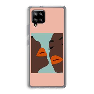 CaseCompany Orange lips: Samsung Galaxy A42 5G Transparant Hoesje