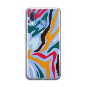 CaseCompany Colored Zebra: Samsung Galaxy A40 Transparant Hoesje