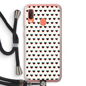 CaseCompany Hartjes: Samsung Galaxy A20e Transparant Hoesje met koord
