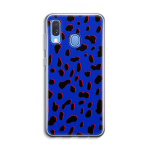 CaseCompany Blue Leopard: Samsung Galaxy A40 Transparant Hoesje
