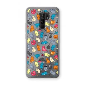 CaseCompany Kleurrijke katten: Xiaomi Redmi 9 Transparant Hoesje