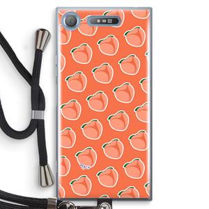 CaseCompany Just peachy: Sony Xperia XZ1 Transparant Hoesje met koord