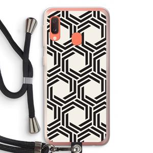 CaseCompany Geometrisch patroon: Samsung Galaxy A20e Transparant Hoesje met koord