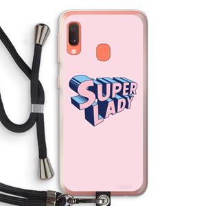 CaseCompany Superlady: Samsung Galaxy A20e Transparant Hoesje met koord
