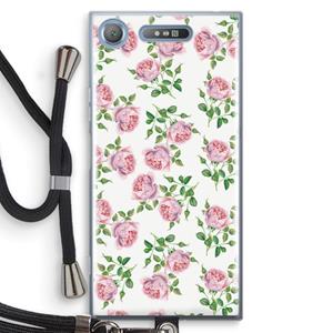 CaseCompany Kleine roosjes: Sony Xperia XZ1 Transparant Hoesje met koord