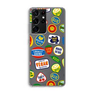 CaseCompany Fruitsticker: Samsung Galaxy S21 Ultra Transparant Hoesje
