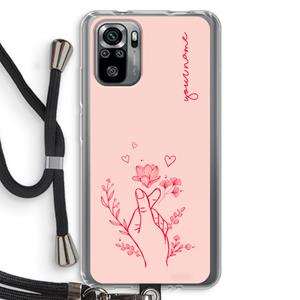 CaseCompany Giving Flowers: Xiaomi Redmi Note 10S Transparant Hoesje met koord