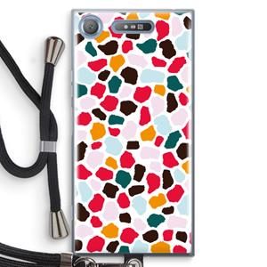 CaseCompany Colored Giraffe: Sony Xperia XZ1 Transparant Hoesje met koord