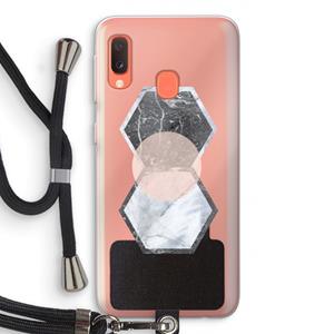 CaseCompany Creatieve toets: Samsung Galaxy A20e Transparant Hoesje met koord