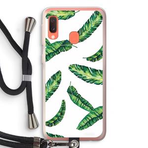 CaseCompany Lange bladeren: Samsung Galaxy A20e Transparant Hoesje met koord