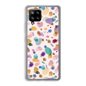 CaseCompany Terrazzo Memphis Pink: Samsung Galaxy A42 5G Transparant Hoesje