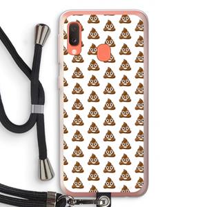 CaseCompany Poop emoji: Samsung Galaxy A20e Transparant Hoesje met koord