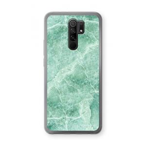 CaseCompany Groen marmer: Xiaomi Redmi 9 Transparant Hoesje