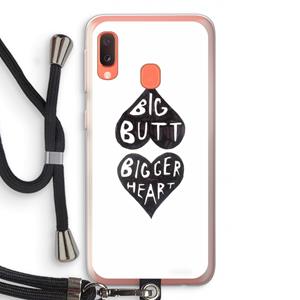 CaseCompany Big butt bigger heart: Samsung Galaxy A20e Transparant Hoesje met koord