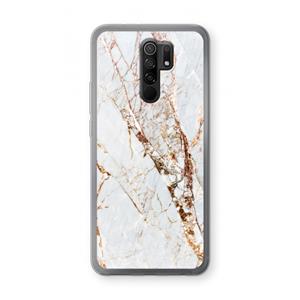 CaseCompany Goud marmer: Xiaomi Redmi 9 Transparant Hoesje
