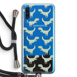 CaseCompany Dinos: Samsung Galaxy A50 Transparant Hoesje met koord