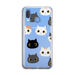 CaseCompany Katten: Samsung Galaxy A40 Transparant Hoesje