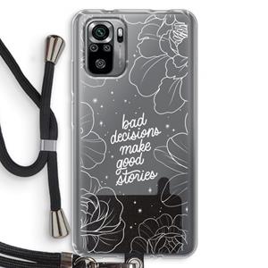 CaseCompany Good stories: Xiaomi Redmi Note 10S Transparant Hoesje met koord