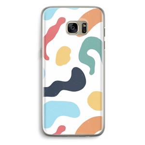 CaseCompany Memphis Shapes Blue: Samsung Galaxy S7 Edge Transparant Hoesje