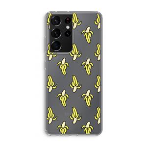 CaseCompany Bananas: Samsung Galaxy S21 Ultra Transparant Hoesje